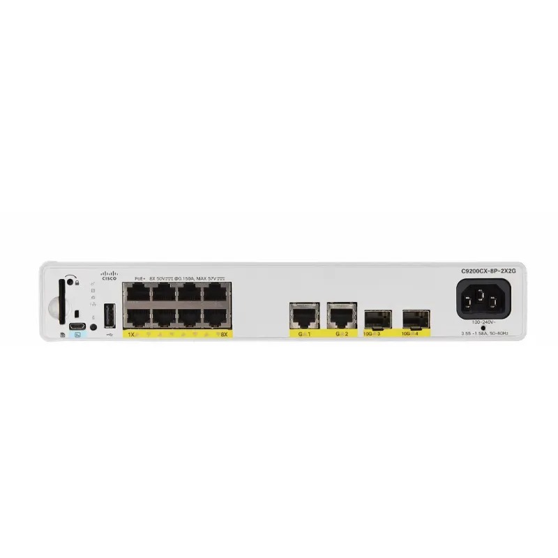 Cisco Catalyst C9200CX-8P-2X2G-E network switch Managed L2/L3 Gigabit Ethernet (10/100/1000) Power over Ethernet (PoE) Gray