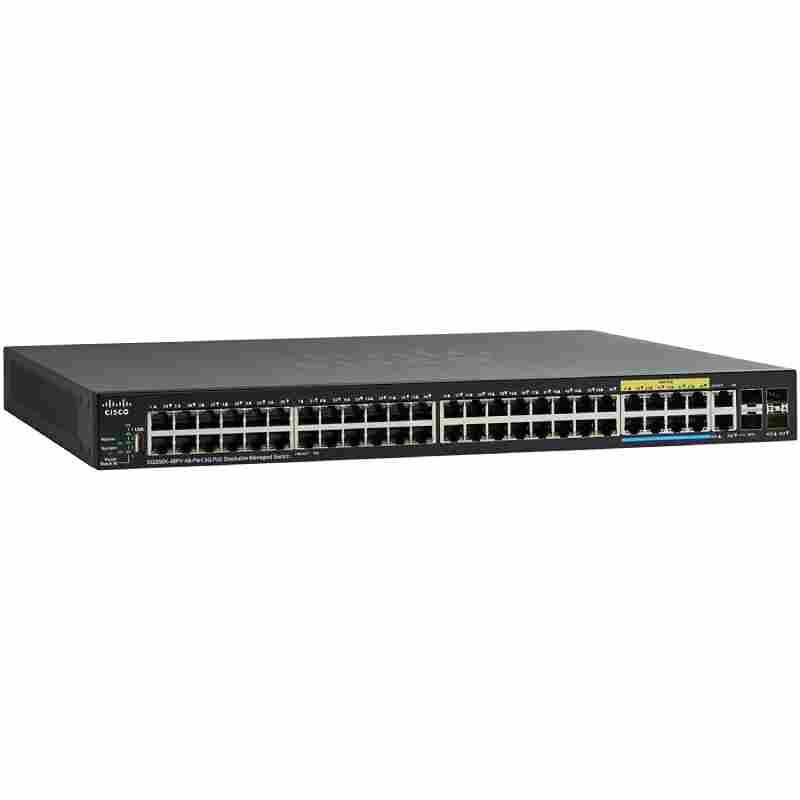 Cisco SG350X-48PV Managed L3 Gigabit Ethernet (10/100/1000) Power over Ethernet (PoE) 1U Black