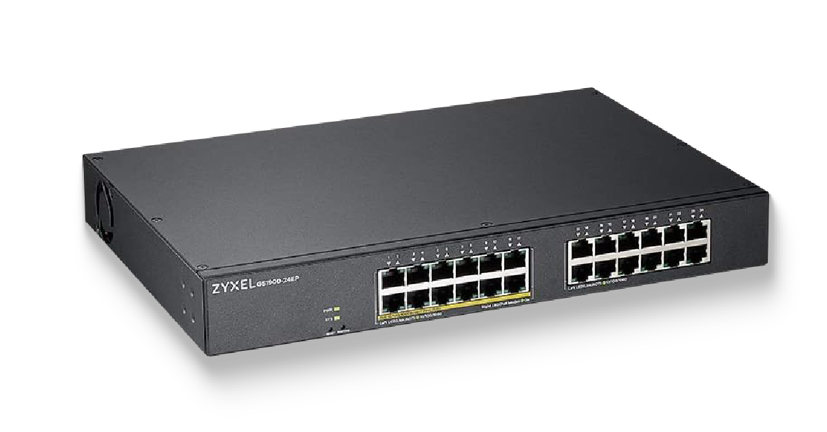 The Zyxel GS1920-24HPv2 is a 24-port Gigabit Smart Managed PoE Switch.